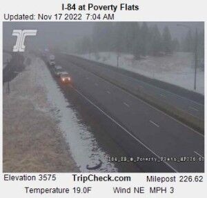 UPDATE: I-84, OR 204 open, winter conditions causing slick roads